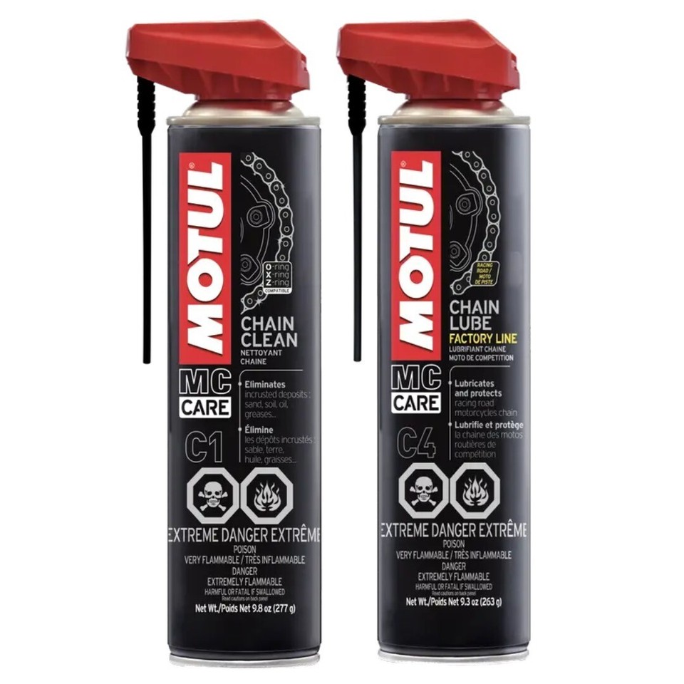 Motul Motorcycle Chain Clean Lube Kit Complete MC Care System Race and