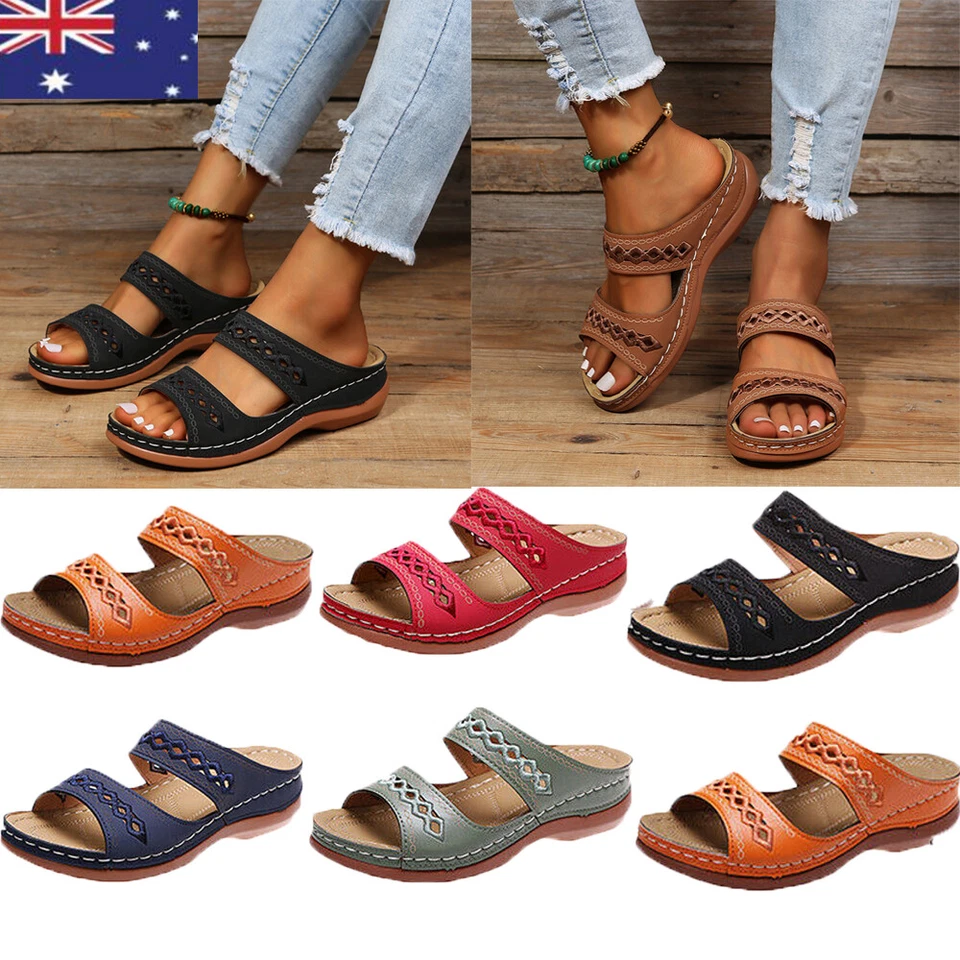 Women Sandals Orthopedic Posture Correction Shoes Casual Comfy Wedge Slippers