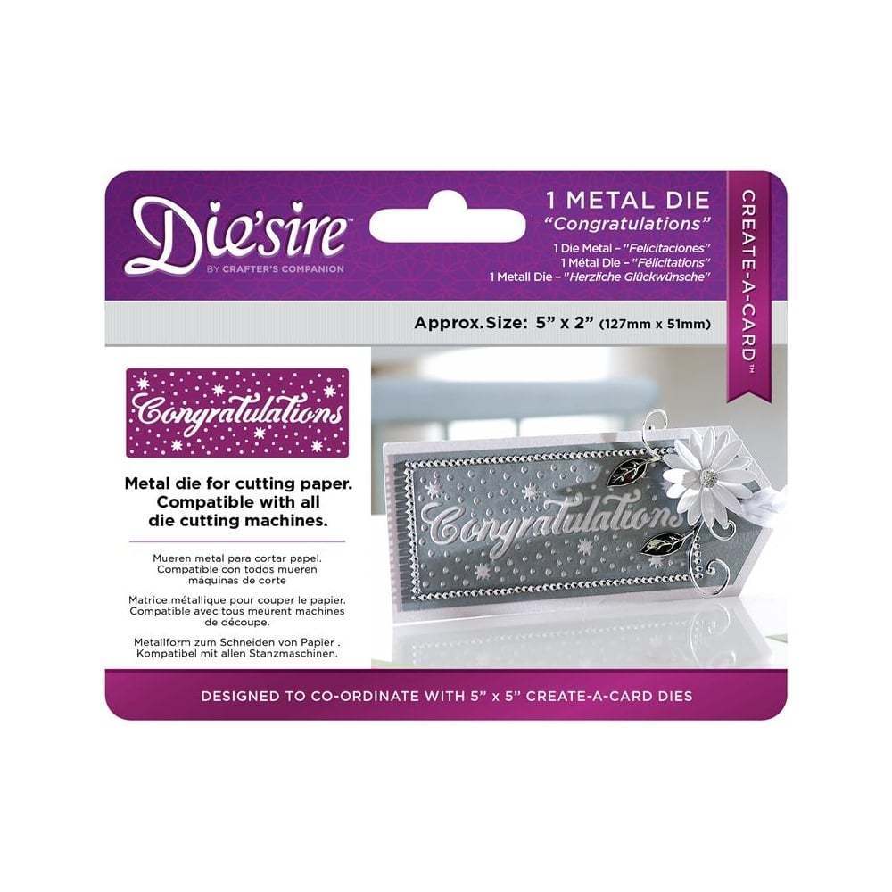 Congratulations - Crafters Companion Die'sire 5 * 2 Create a Card Die