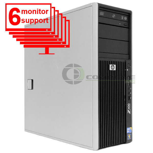 6 Monitor Trading Computer PC HP Z400 Xeon W3520 2.66Ghz 8GB 128GB
