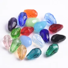 5x3mm 8x6mm 12x8mm 15x10mm Teardrop Shape Faceted Crystal Glass Loose Beads