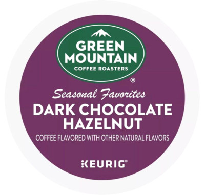 Lot NIB 24Kcup Green Mountain Coffee Dark Chocolate Hazelnut Brew July4 FreeShip