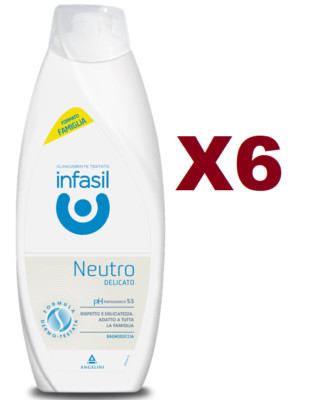 6 STÜCK INFASIL NEUTRALES DUSCHBAD SANFT 500 ML PH 5,5 BADSCHAUM