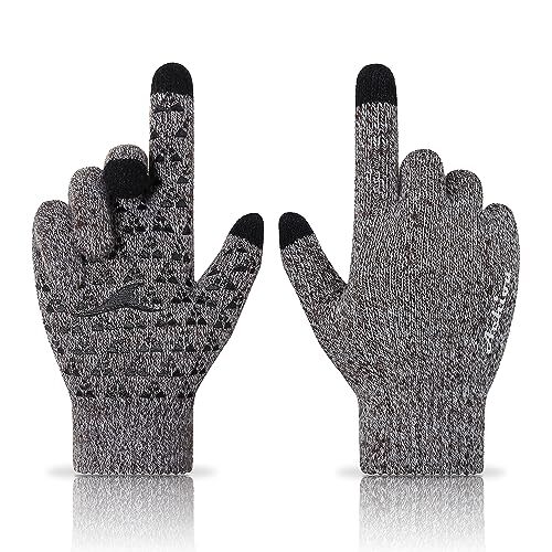 Winter Gloves for Men Women, Touch Screen Texting Warm Gloves with Thermal-image