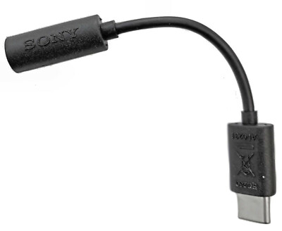 Sony EC260 USB-C zu  3.5mm Aux Audio Adapter Kupplung Kopfhörer Headset  Schwarz