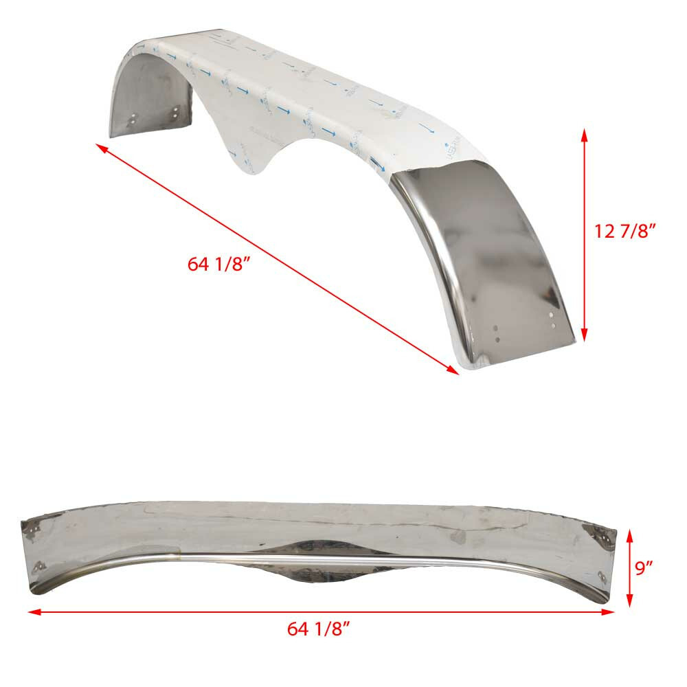 Ranger Boat Trailer Fender MFT082 Tandem Axle 64 x 9 Inch Stainless