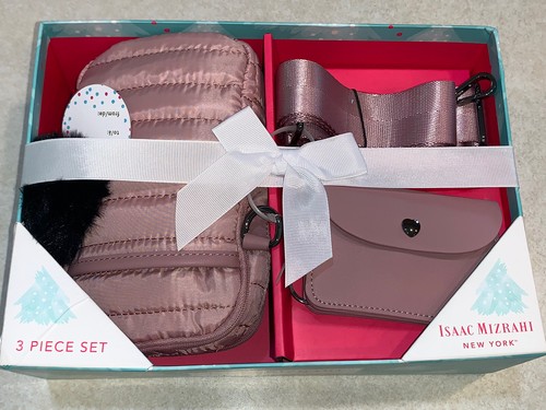 ISSAC MIZRAHI 3 piece women’s mini crossbody set Pink New In Box - 第 1/3 張圖片