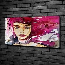 Quadro su tela stampa artistica 100x50 quadri arte donna astratta