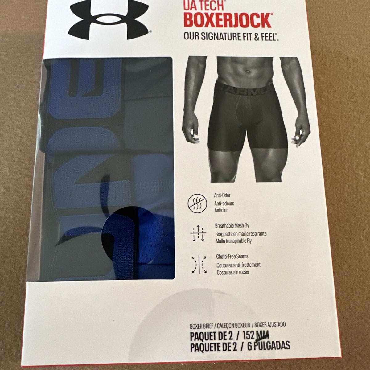 Under Armour Men's Tech 6-inch Boxerjock (2 Pack) 5xl Blues