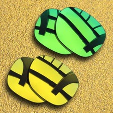 2 Pairs Polarized Lenses Replacement for-Electric Knoxville XL-Green Golden