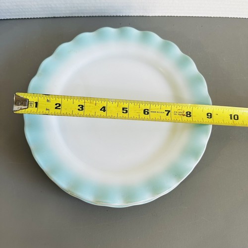 Vintage Hazel Atlas Crinoline Lot of 3 Salad Plates Turquoise Blue 9" - Picture 6 of 6