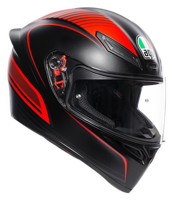 Casco integrale Agv K1 Warmup Nero Rosso Taglia Size XL