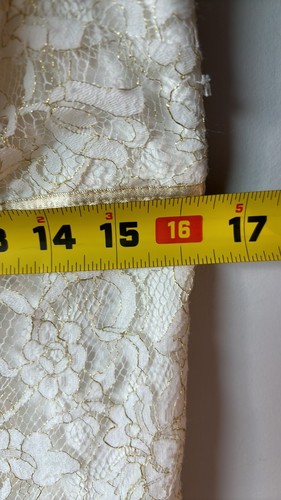 Jenny Yoo Collection Ivory /gold Metallic Lace Sheath Mini Dress size 12 See Des - Picture 11 of 12