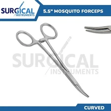 Hemostat Locking Forceps Mosquito 5.5" Surgical Dental Curved German Grade