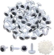 50Pcs Black Wiggle Googly Eyes Plastic Safety Eyes 10Mm round Craft Eyes with Wa