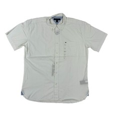 MINOR DEFECT Tommy Hilfiger Short Sleeve Button-Up w Pocket - White - Size: XL