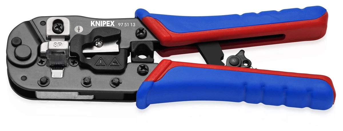 Knipex 97 51 13 Crimping Pliers For RJ45 Western Plugs Cuts Strips Crimps