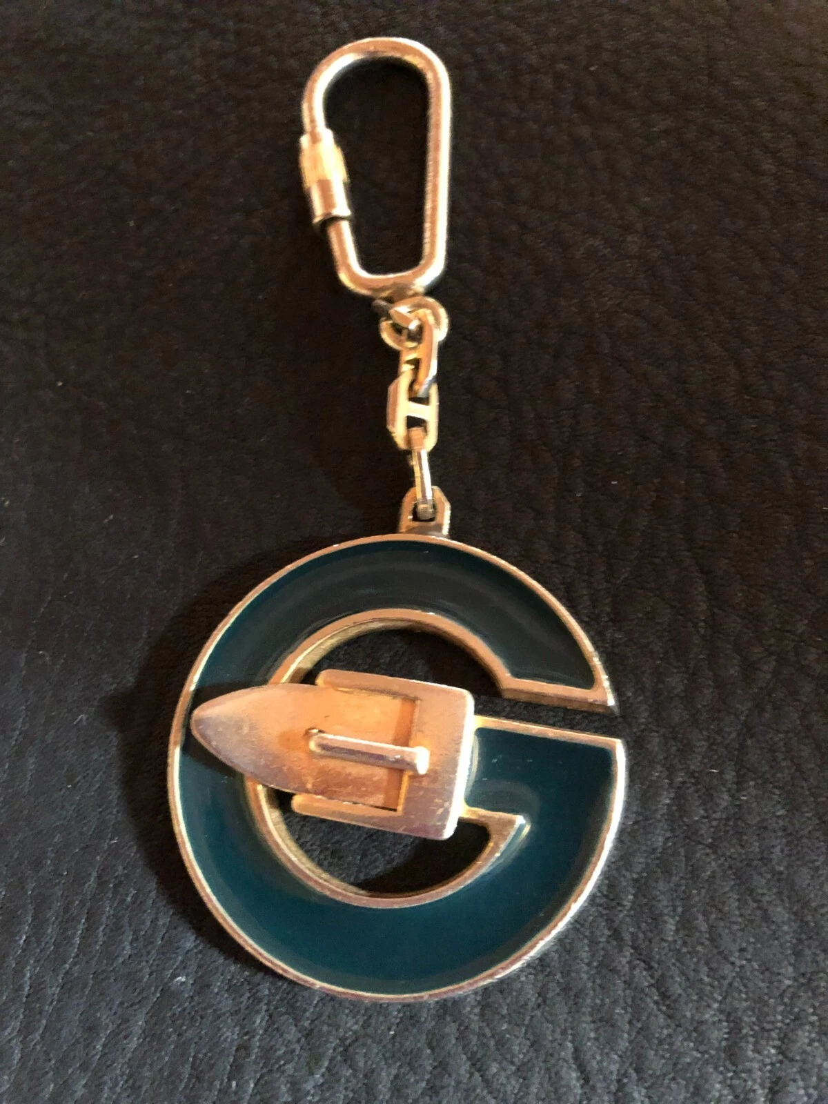 Porte clés GUCCI porte clés porte clés sac charme logo authentique rare ceinture or f/s g27