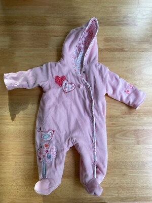 Baby Bruin Pink Outdoor Warm Baby Grow Suit 0-3 months UK