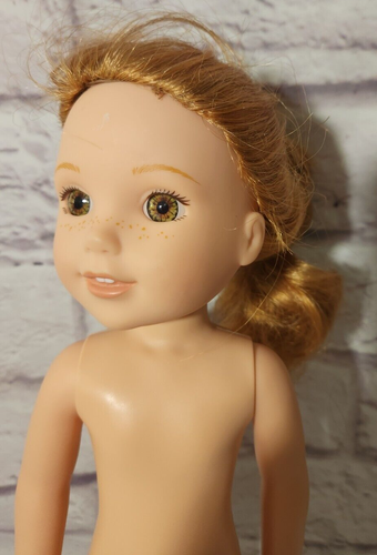 American Girl Wellie Wishers Willa Doll Red Curly Hair & Hazel Green Eyes 14.5" - Foto 4 di 6