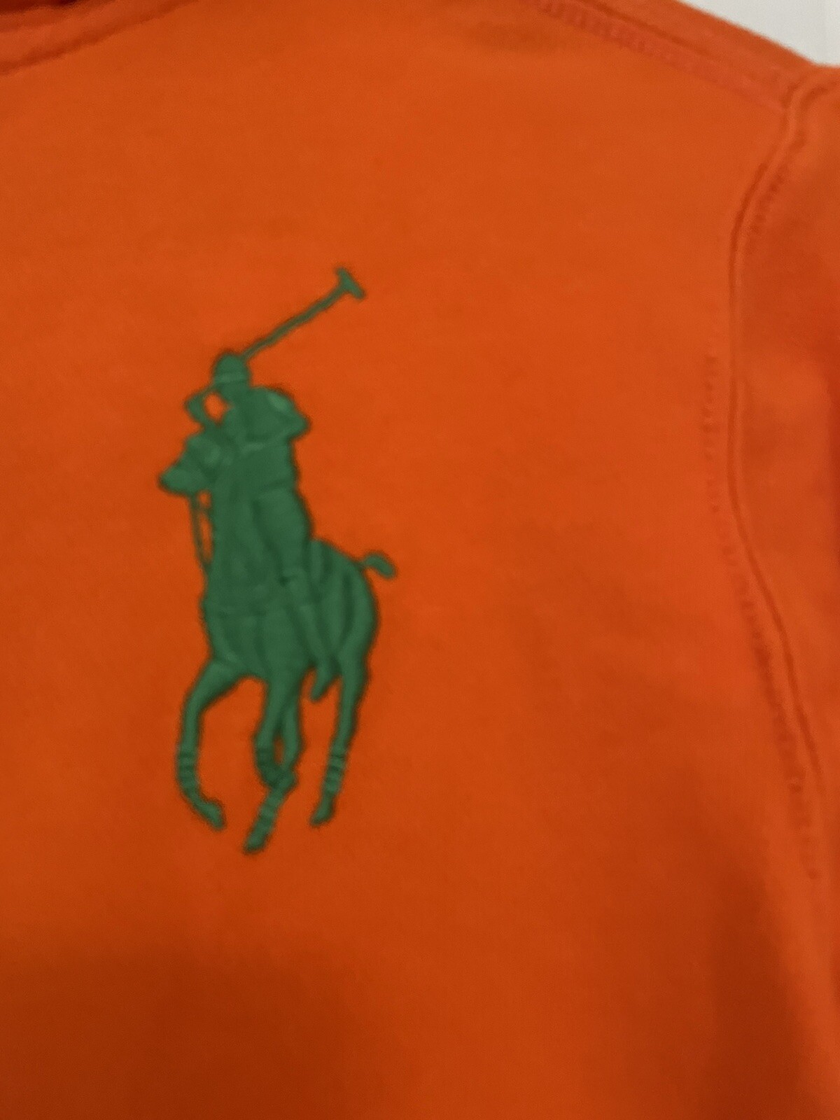 POLO RALPH LAUREN ragazzo piccolo 8 anni grande pony full zip felpa con cappuccio giacca arancione