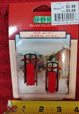 Lemax Dickensvale Village Collection Set Of 2 Snow Sleds #54104 (1995) NIB