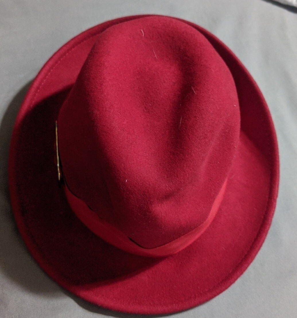 Charter club vintage 100% wool bowler hat Red | eBay display picture 2