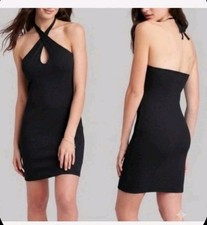 Wild Fable Women's Size Medium Black Dress Halter Straps Convertible Ribbed