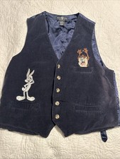 Vintage Warner Bros Studio Store Looney Tunes Vest Mens Large Bugs Taz 90s