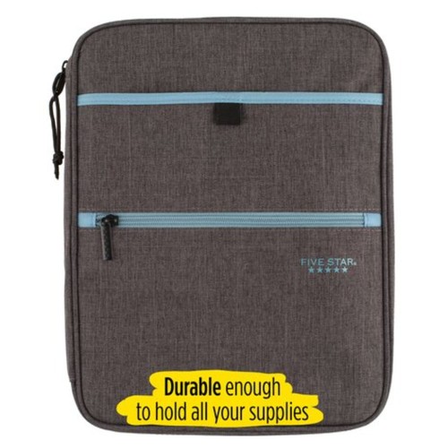 Five Star Carry-All Zipper Binder: 1 in. / 375 sheet capacity (Grey) - Picture 2 of 7