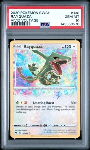 New Listing2020 Pokemon Sword & Shield Vivid Voltage #138 Rayquaza Vivid Voltage PSA 10