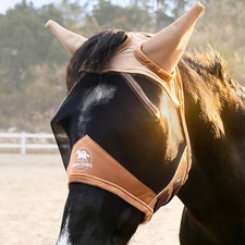 Fine Mesh Horse Fly Mask with Ears Lightweight UV Protection Fly Mask for Hor...