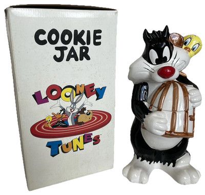 Vintage 1993 Looney Tunes Cookie Jar Sylvester & Tweety Bird Warner Bros NIB