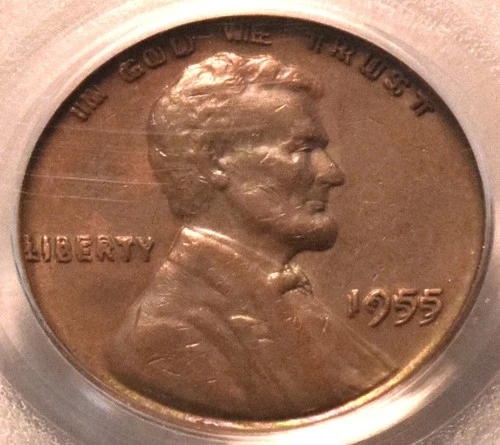 1955 1C DDO PCGS AU/Unc Detail Double Die Obverse Lincoln Cent Scarce Date Penny