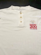Vintage 2002 DuPont 200 Years Henley Shirt, White, Size: Large