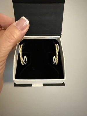 Lagos Caviar Lux dünne bicolor Caviar X Diamant / 18K Gold Creolen - neuwertig
