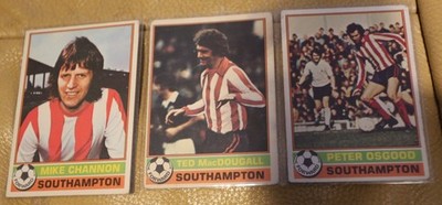 SOUTHAMPTON FC 1976 TOPPS RED BACK SAMMLUNG ORIGINAL TRADING CARDS