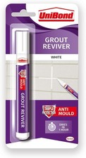 Unibond Easy to Use Triple Protection Anti-Mould Grout Reviver Pen 7ml,