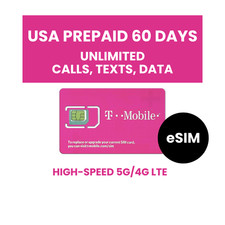 T-Mobile Prepaid eSIM - USA 60 days Unlimited High Speed Data/Calls/Texts