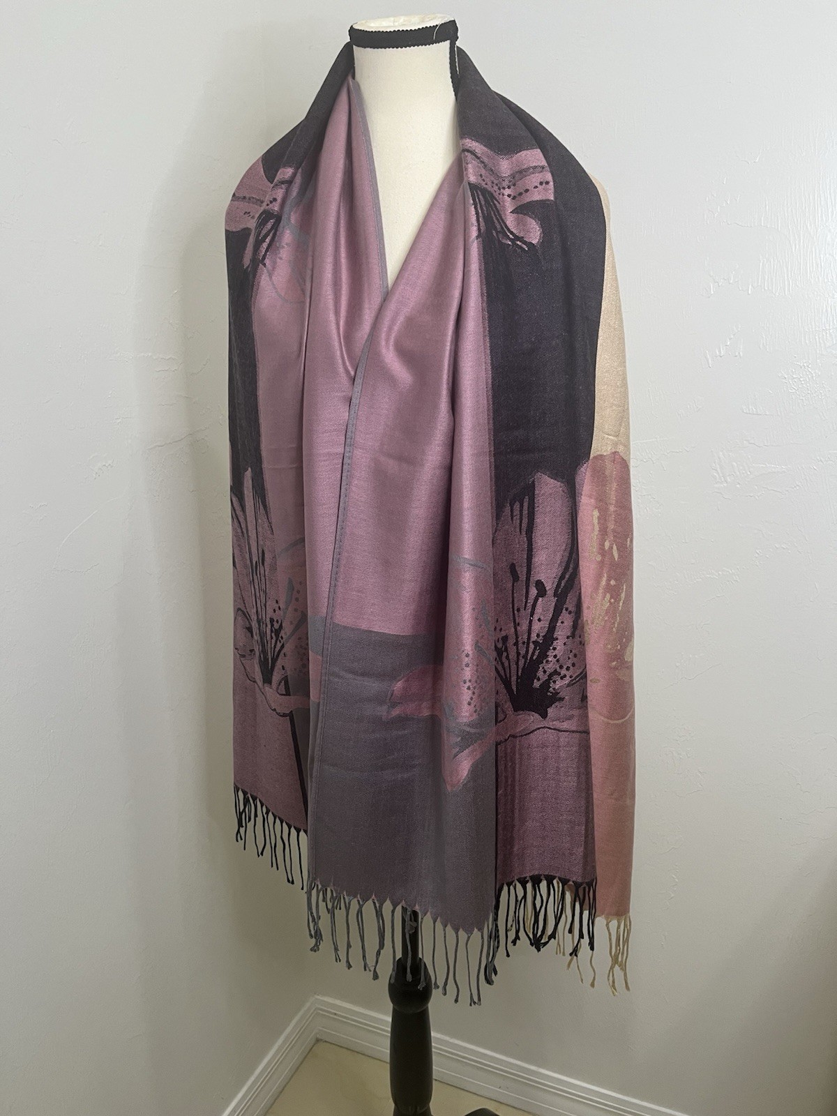 PASHMINA oversized paisley rectangle  pashmina wr… - image 1