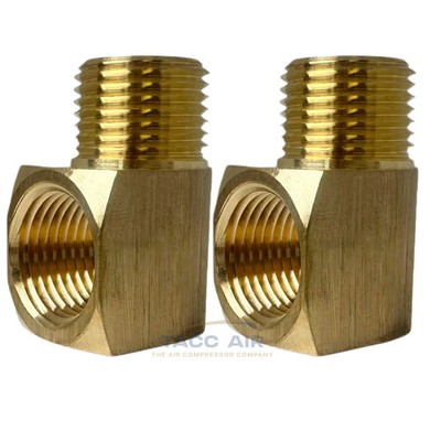 2 Pack 1/2'' NPT Brass Street Elbow 90 Degree Pipe Thread Fitting Male Female