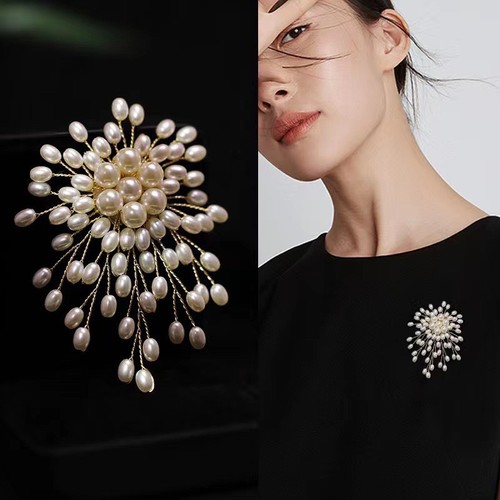 Elegante Perle Blume Brosche Anstecknadel Abzeichen für Frauen Mädchen Mode Kleidung Dekorat-yg
