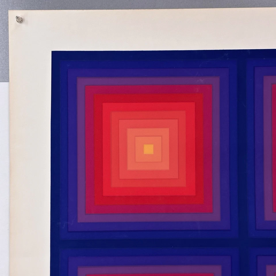 Original JÜRGEN PETERS Handsignierte Serigraphie 1970 Siebdruck wie Josef Albers - Bild 2 von 4
