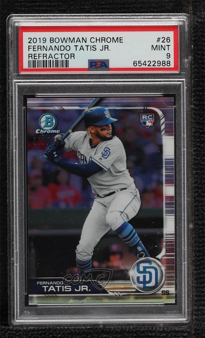 2019 Bowman Chrome Refractor 411/499 Fernando Tatis Jr #26 PSA 9 MINT 0y8e