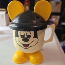 VTG Walt Disney Productions Mickey Mouse Plastic Sippy Cup With Lid