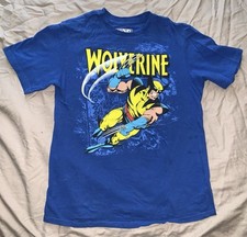WOLVERINE Marvel Classic Youth Large bright blue T shirt Marvel Kids 18 x 25