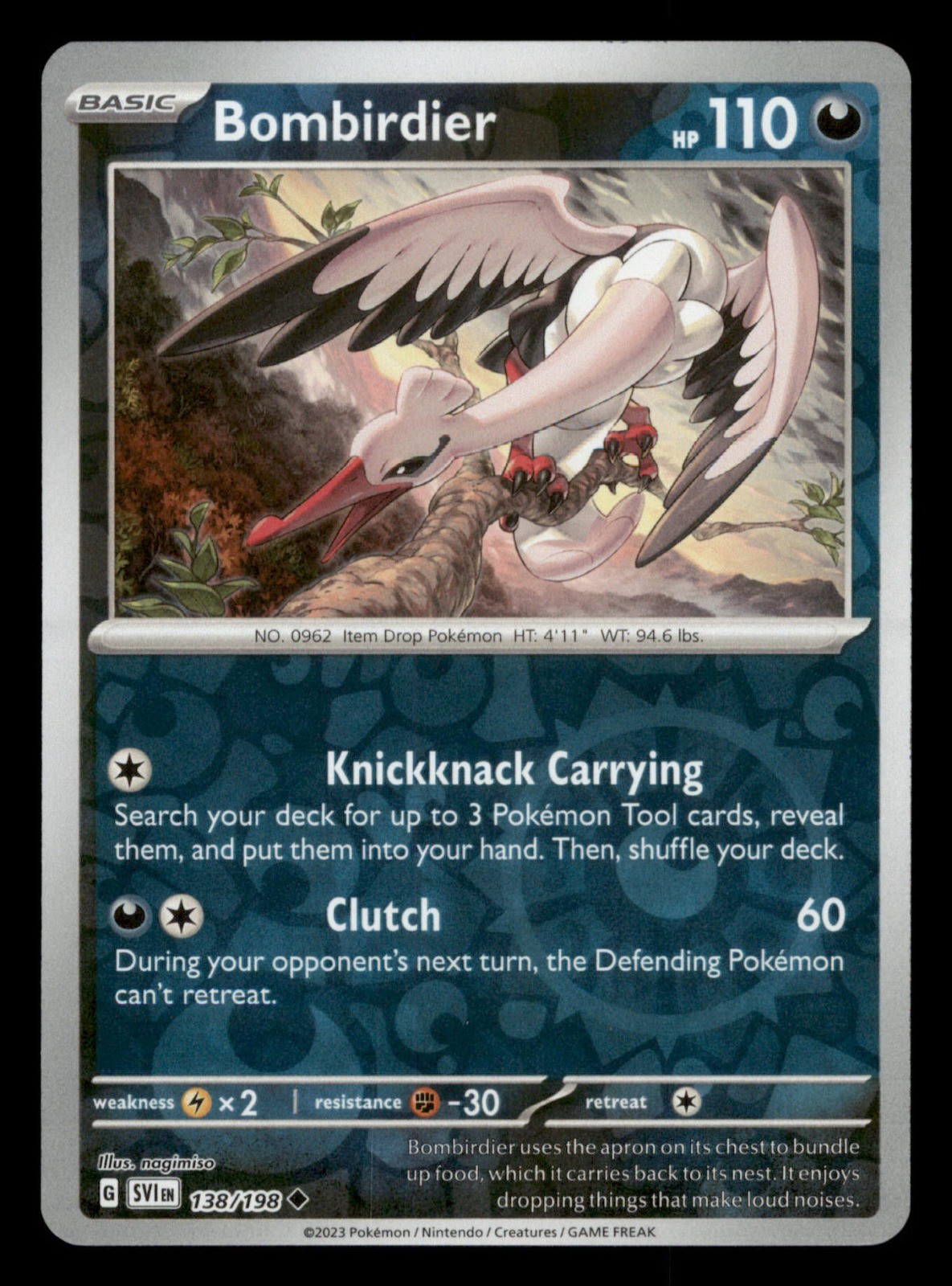 Bombirdier 138/198 SV01: Scarlet & Violet Base Set Reverse Holo Pokemon TCG -EN