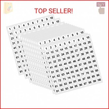 Outus 5000 Pcs 0.4 Inch 1 to 100 Number Stickers Small Number Dot Labels Consecu