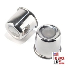 2Pcs 3.31" Push Through Wheel Center Caps Stainless Trailer Hub Cap for Truck