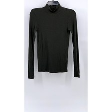 UNIQLO Women's Olive Ribbed HeatTech Ultra Warm High-Neck Long Sleeve Top SZ XS